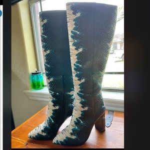 Gianni Bini Kellbie Snake Print Tall Boots